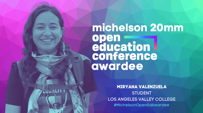 Miryana Valenzuela 2020 Open Education Conference Awardee