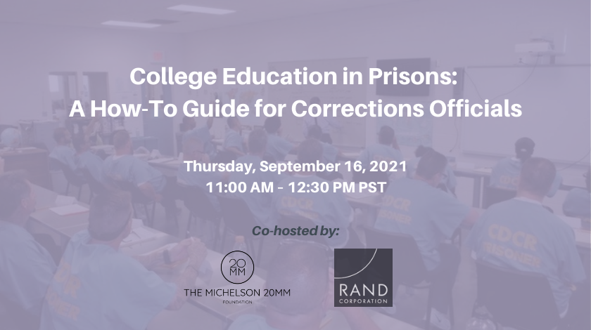 College Education in Prisons: A How-To Guide for Corrections Officials