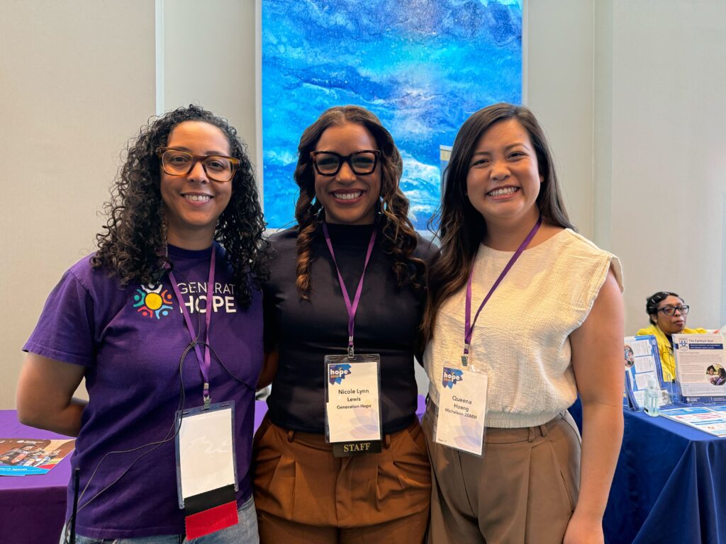 Trasi Watson, Senior Higher Ed Impact Manager, Generation Hope; Nicole Lynn Lewis, Founder & CEO, Generation Hope; Dr. Queena Hoang, Senior Program Manager, Michelson 20MM Foundation